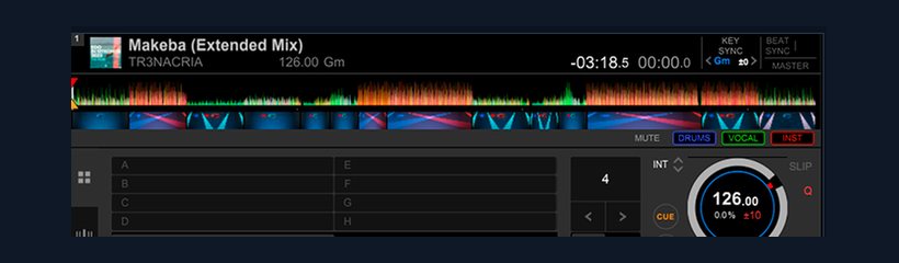 Tela do Rekordbox com a faixa analisada, mostrando BPM, tom e a forma de onda