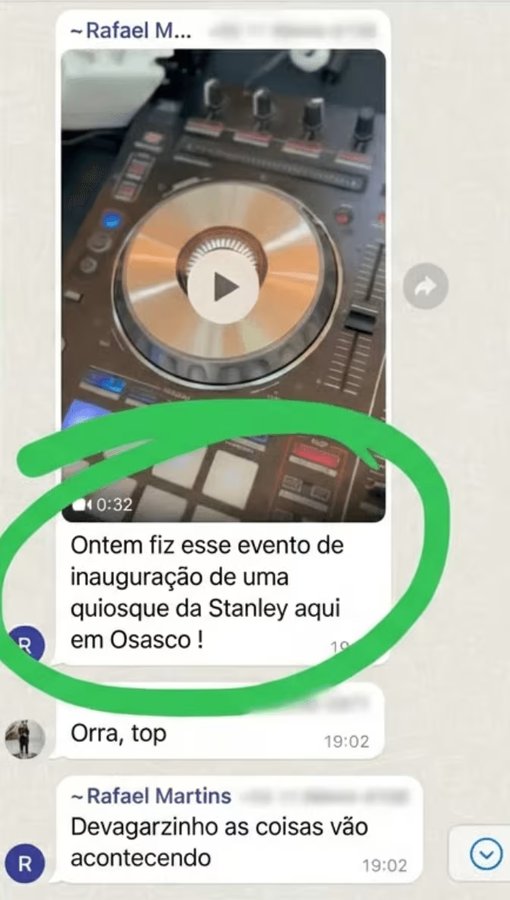 Rafael M.: 'Ontem fiz esse evento de inauguração de uma quiosque da Stanley aqui em Osasco.'
