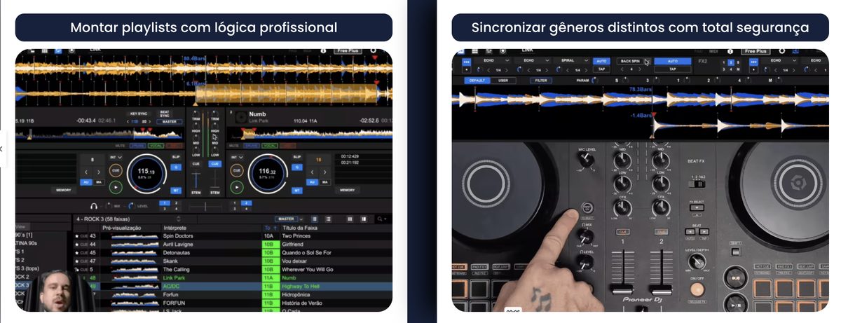 Montar playlists com lógica profissional e sincronizar gêneros distintos.