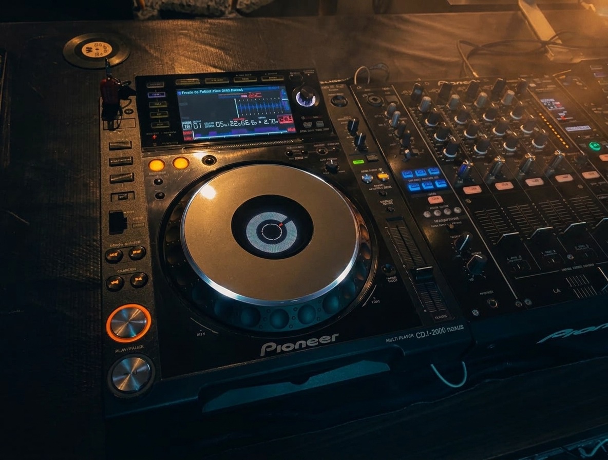 CDJ-2000 e DJM-900 vistos de cima
